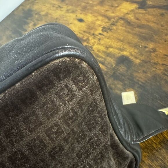 Fendi FF Vintage Suede Leather Shoulder Bag Brown - Picture 10 of 16
